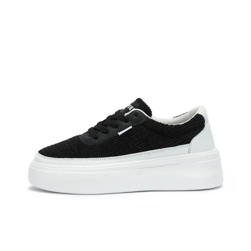 AIPSEN Non slip Lightweight Low Top Skateboard hope shoes Unisex Black White