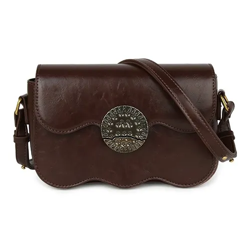 CHISIY Artificial Leather Small Square Bag One Shoulder Handbag Crossbody Bag Regular Women's Coffee-1