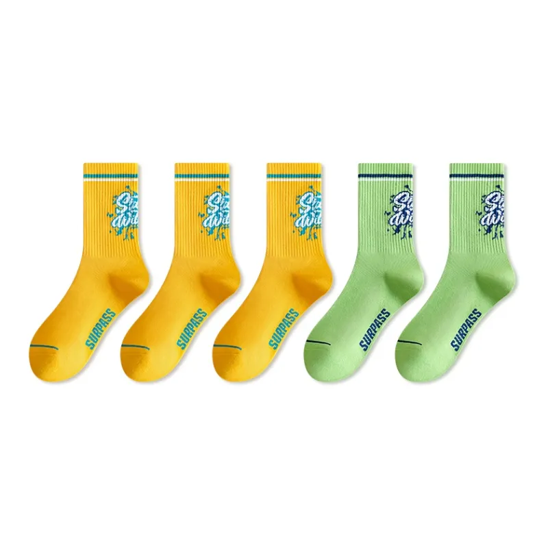 Taste The Color Mid Calf Socks Unisex 5 Pack-20