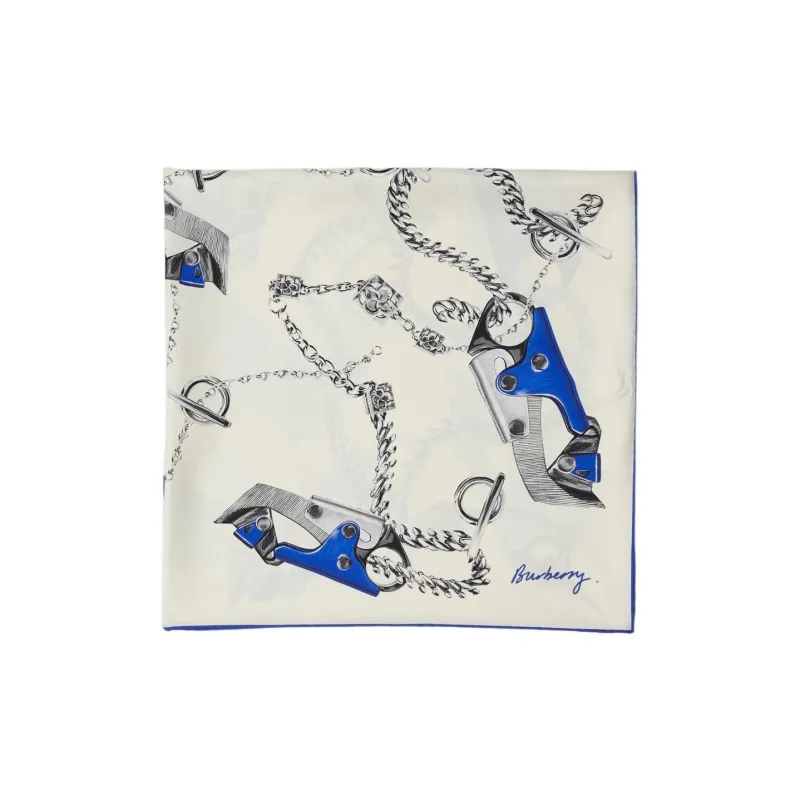 Burberry Knight Hardware Printed Finished Edge Scarf-1