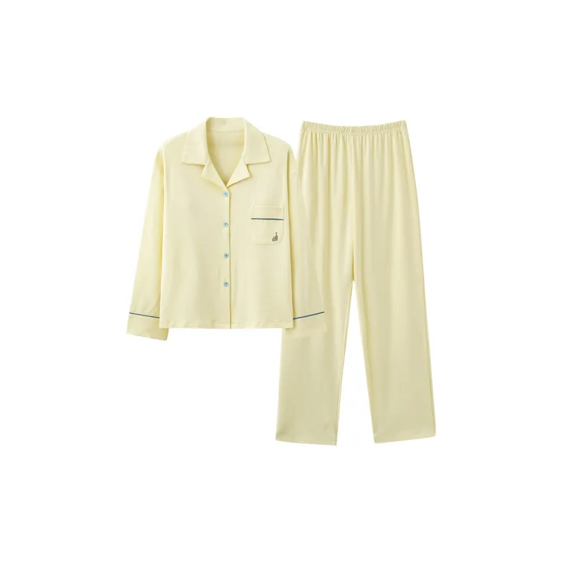 Ordifen Pajama Set Women's Light Yellow-0