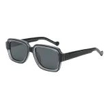 Bright Transparent Gray Base with Black Frame and Gray Lens