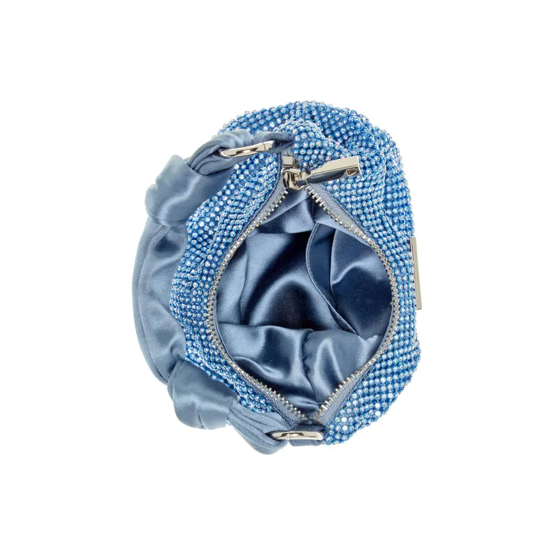GUESS Satin Trim Hobo Handbag Mini Women's Blue-3