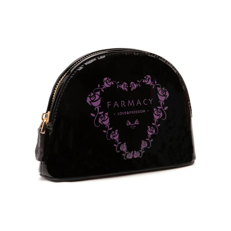 Farmacy PU Storage Bag Dome Bag Clutch Toiletry Bag Makeup Bag Regular Women's Black/Green/Pink-1