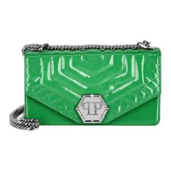 PHILIPP PLEIN Calfskin Portable Crossbody Bag Shoulder Bag Medium Size Women's Green