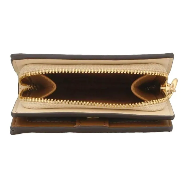 COACH Snap Wallet Canvas With Leather Wallet Women's Chalk White-4