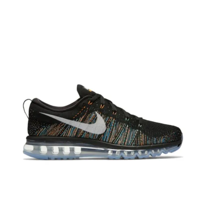 Nike Air Max Flyknit Cushioning Wear-Resistant Low-Top Running Shoes Unisex Black White-1