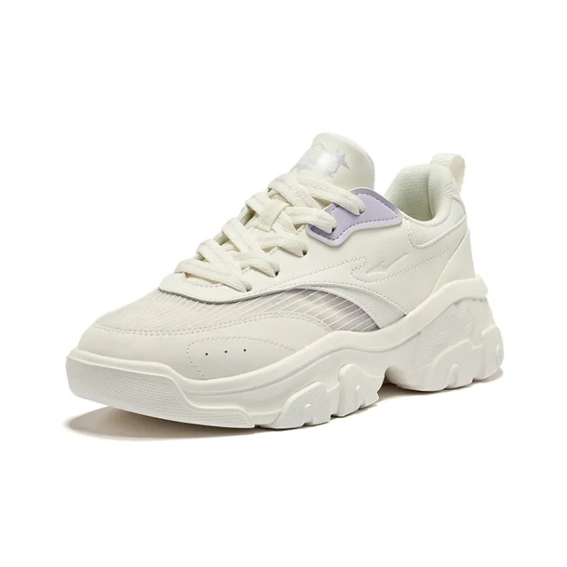 Erke Spirit Rhinoceros Durable Breathable Low Top Casual Shoes Women's Microcrystal White Morning Mist Purple-2