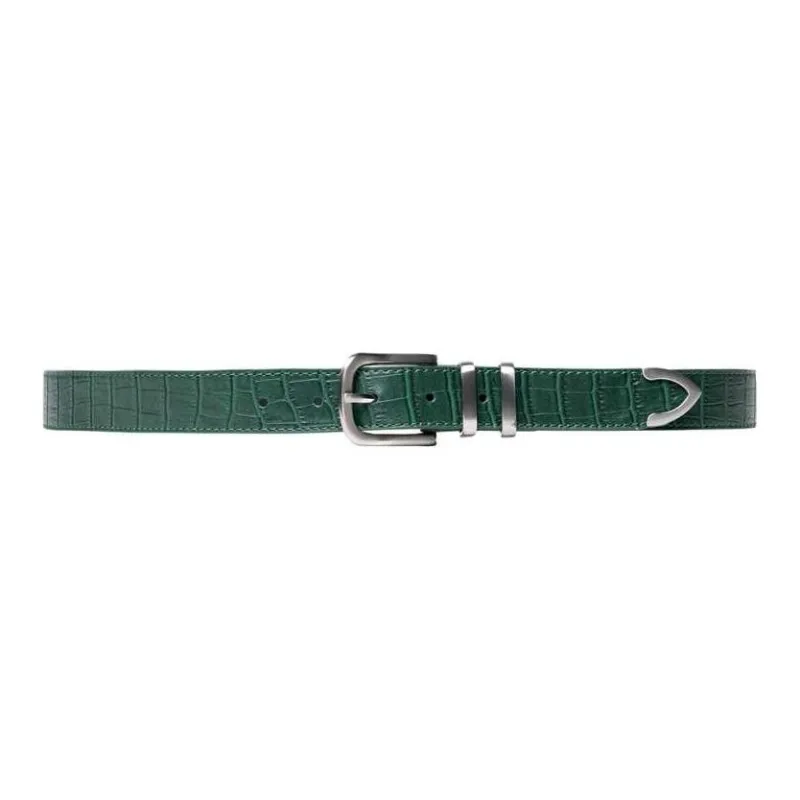 Stussy Solid Color Design Leather Belts Men's Black/Green --1