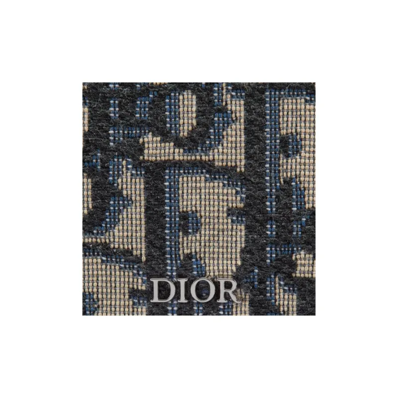 DIOR Jacquard Fabric Wallet Men's Beige/Black-4