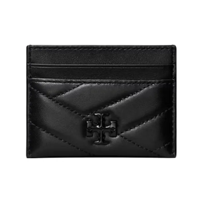 TORY BURCH Kira Leather Card Holder Women's Black-0