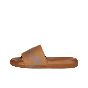 Alexander McQueen Pool Slide Graffiti Logo Brown