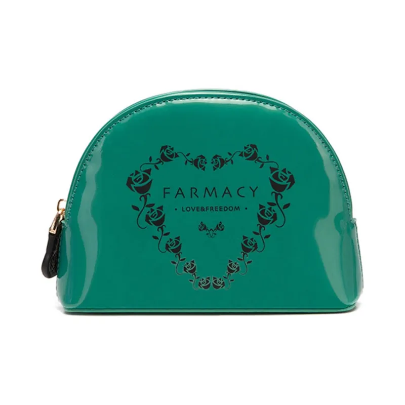 Farmacy PU Storage Bag Dome Bag Clutch Toiletry Bag Makeup Bag Regular Women's Black/Green/Pink-3