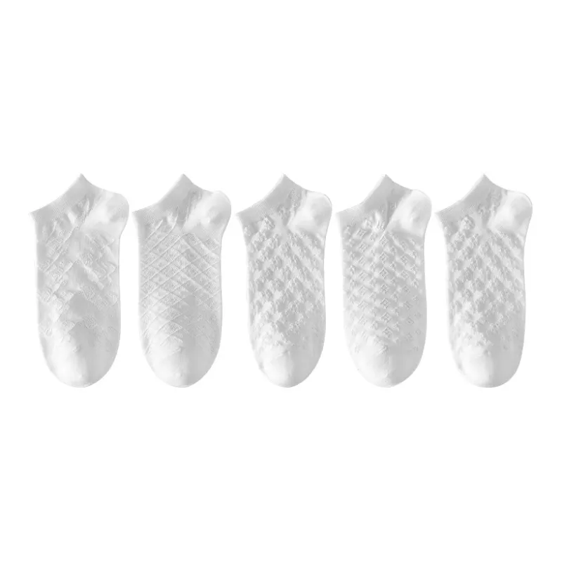 H-YXIANG No-Show Socks Women's 5 Pack White-0
