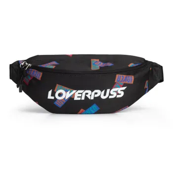 LOVERPUSS Fabric Sling Bag Fanny Pack Regular Unisex Dazzle Black