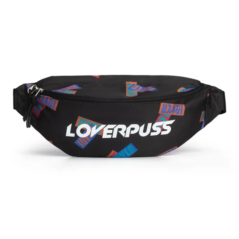LOVERPUSS Fabric Sling Bag Fanny Pack Regular Unisex Dazzle Black-0
