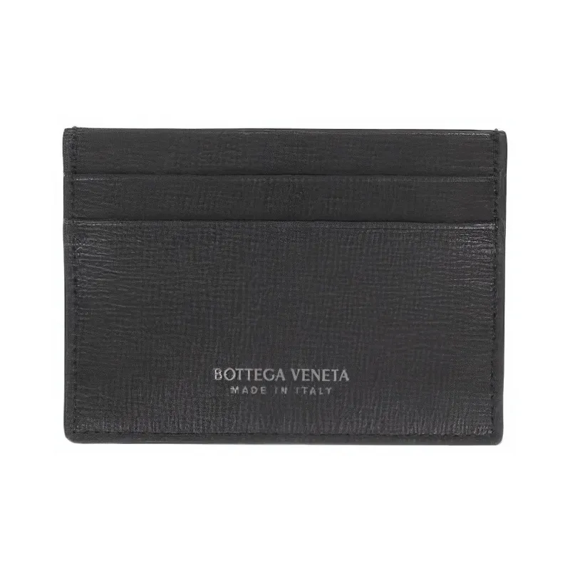 Bottega Veneta Grained Calfskin Card Holder Men's Black-0