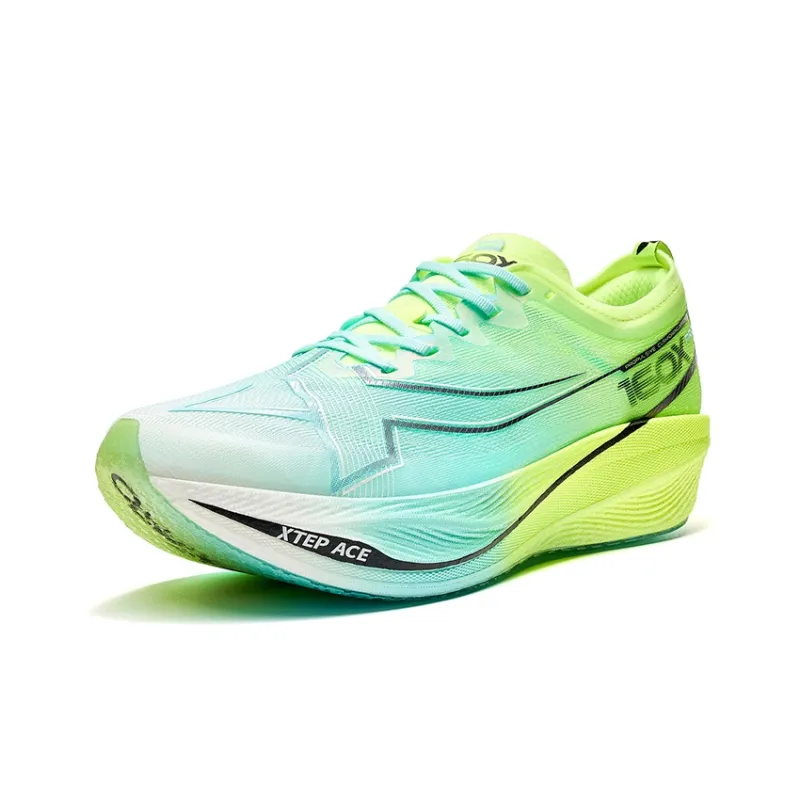 XTEP Racing 160X 5.0 PRO Shock Absorbers With Slip Resistant Features Low Top Casual Running Shoes Men's Blue Green-2