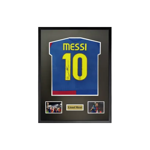 Three For UEFA Champions League Six-Time Winner Leo Messi Autographed Soccer Apparel Jersey