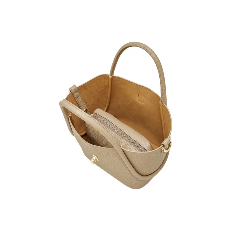 Geshiman Cow Leather Handbag Medium Size Women's-6