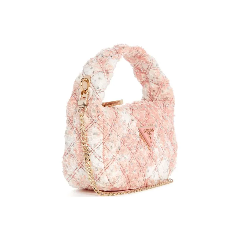 GUESS Sequins Denim Handbag Mini Women's Pink-1