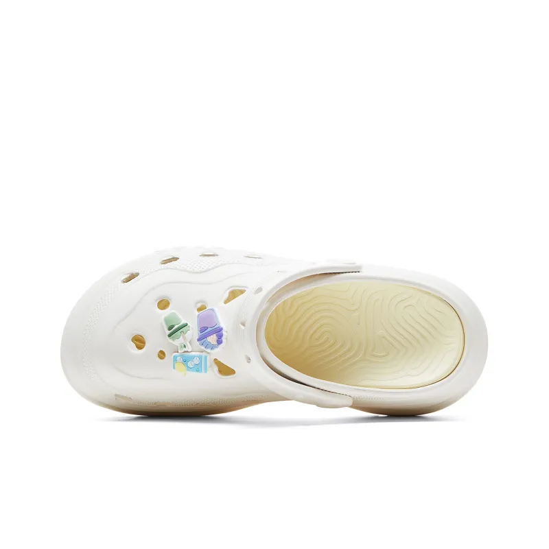PEAK Taichi Height Increasing Shoes Clogs Women's Canvas White-3