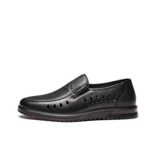Strongman 3515 Men's Summer Breathable Leather Shoes Genuine Leather Soft Sole Dad Sandal