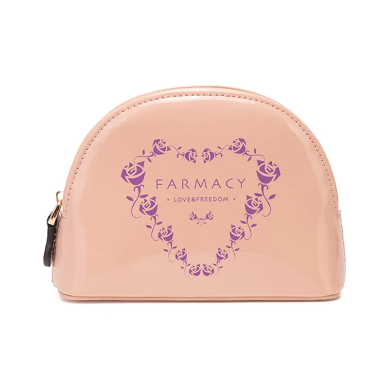 Farmacy PU Storage Bag Dome Bag Clutch Toiletry Bag Makeup Bag Regular Women's Black/Green/Pink-6