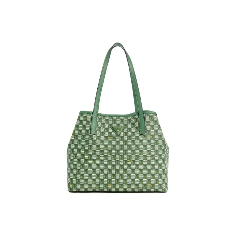 GUESS Artificial Leather Tote Bag Shopping Bag Shoulder Bag Handbag Small Size Women's Green-1