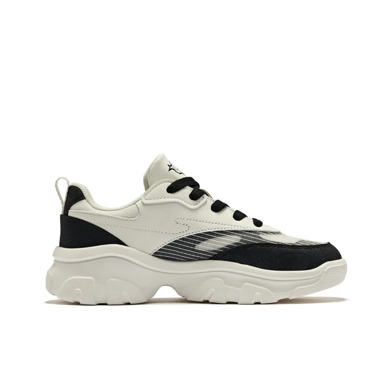 Erke Spirit Rhinoceros Durable Breathable Low-Top Casual Shoes Women's Microcrystal White/Jet Black-1