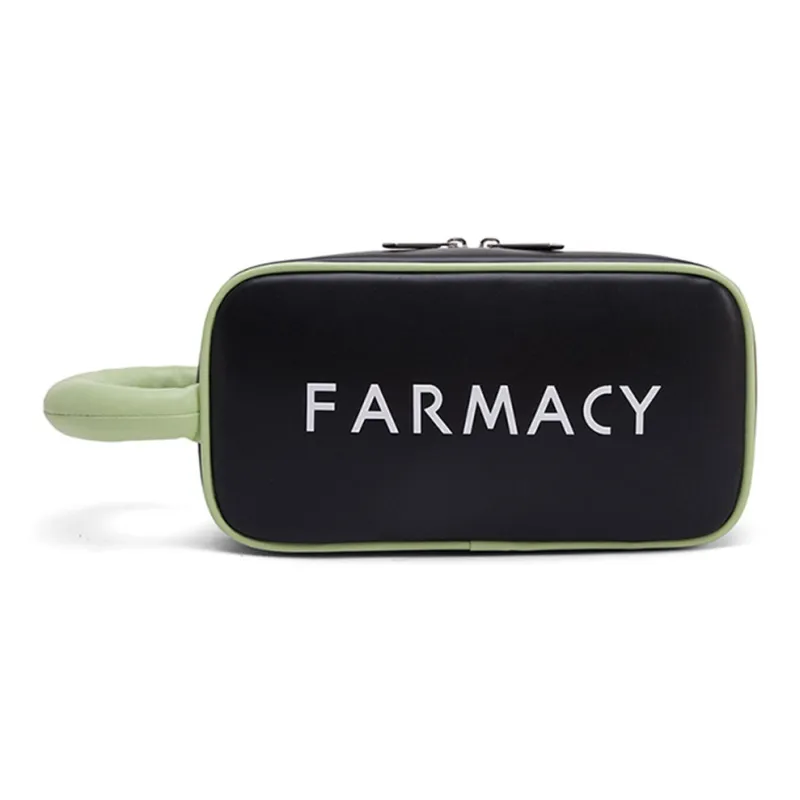 Farmacy Microfiber Synthetic Leather Makeup Bag Regular Unisex Black/Green/White/Gray-0
