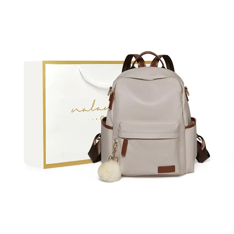 Narandu Synthetic Leather Backpack Large Size Women's Black-6