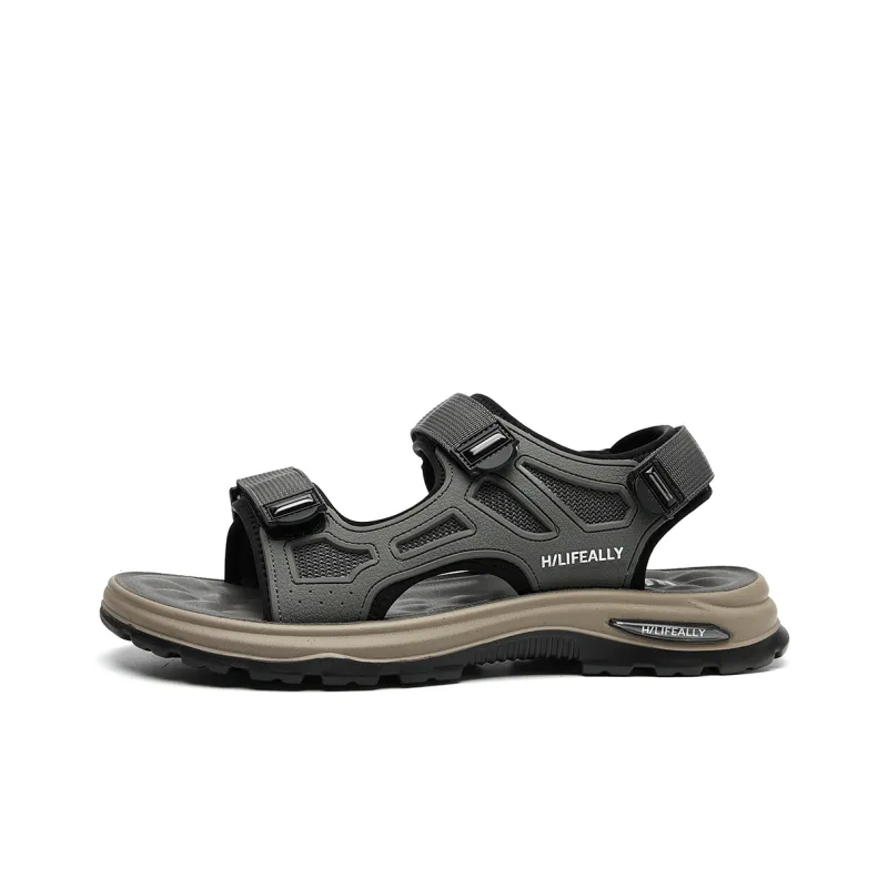 HLA Beach Sandals Men Black-0