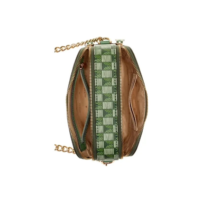 GUESS Artificial Leather Camera Crossbody Bag Women's Green-3