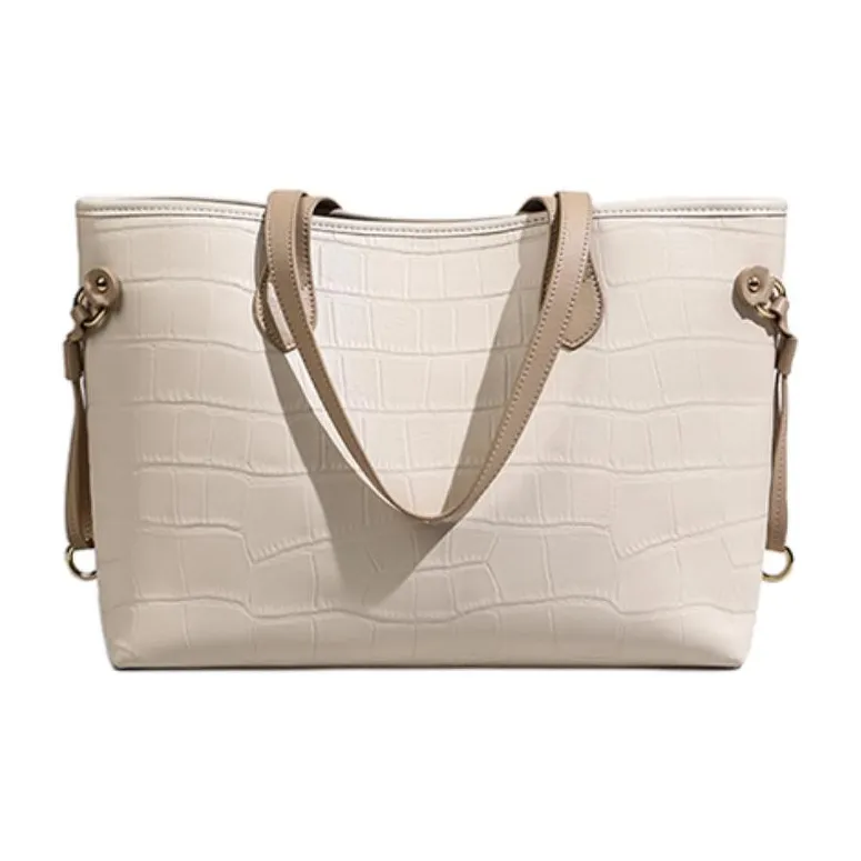 C°BANNER Synthetic Leather Tote Bag, Shopping Bag, Shoulder Bag Women's Stone Pattern-3