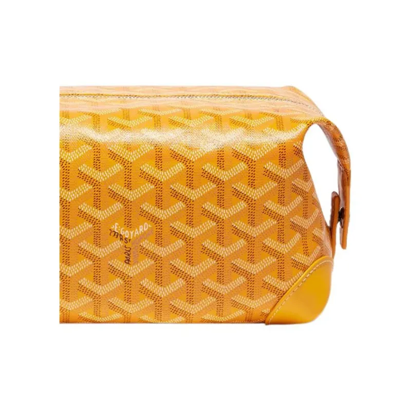 GOYARD Canvas With Calfskin Travel Bags Toiletry Bags Unisex Yellow-3