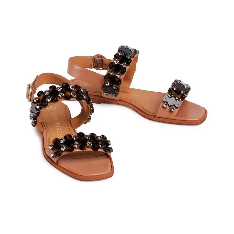 TORY BURCH One Strap Sandals Women's Brown-2