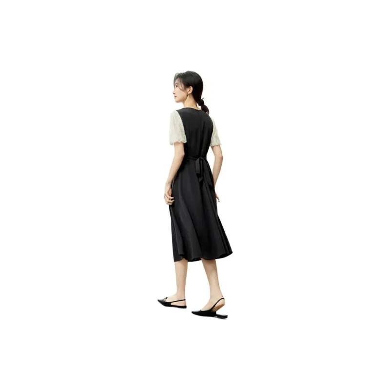 SENTUBILA Short Sleeved Dresses Women's Black-1