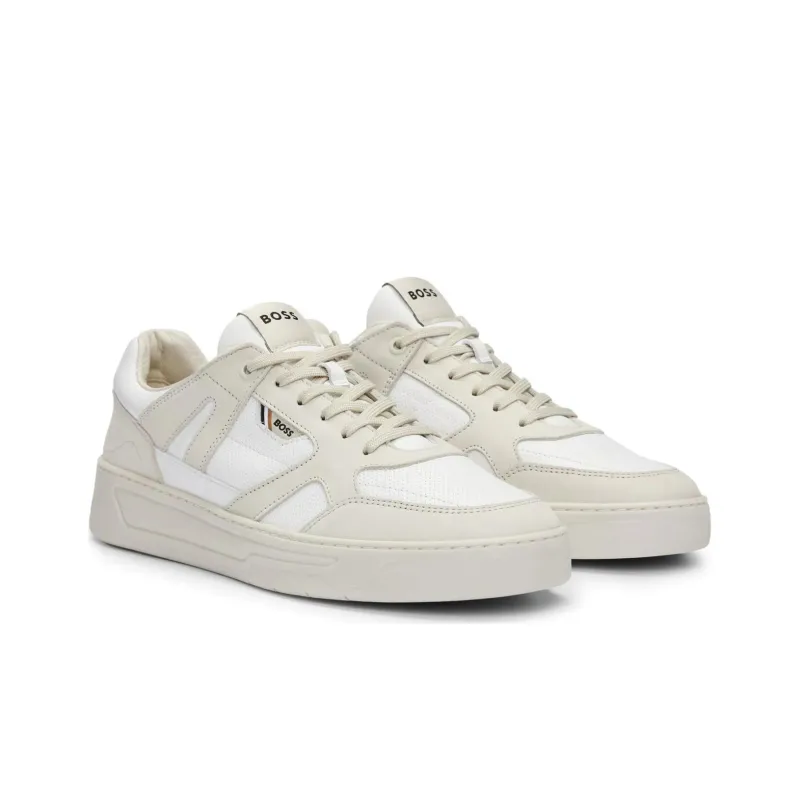 HUGO BOSS Low Top Skateboard Shoes Men's Beige-2