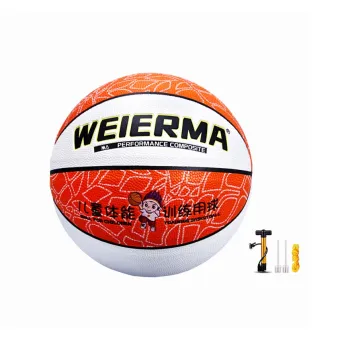For Erma Size 5 Indoor Outdoor Universal Basketball PU Spotted White Orange