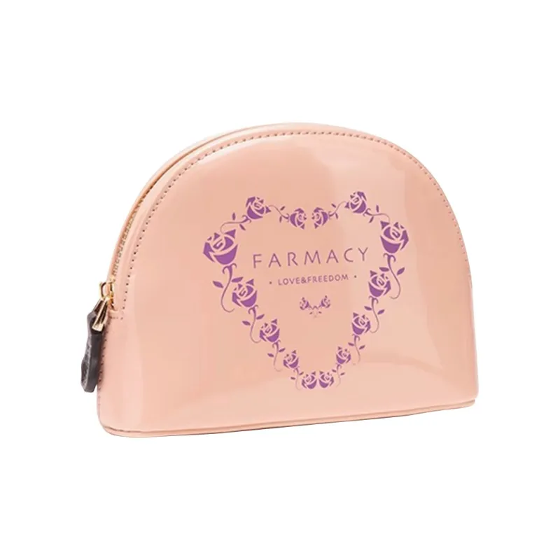 Farmacy PU Storage Bag Dome Bag Clutch Toiletry Bag Makeup Bag Regular Women's Black/Green/Pink-7
