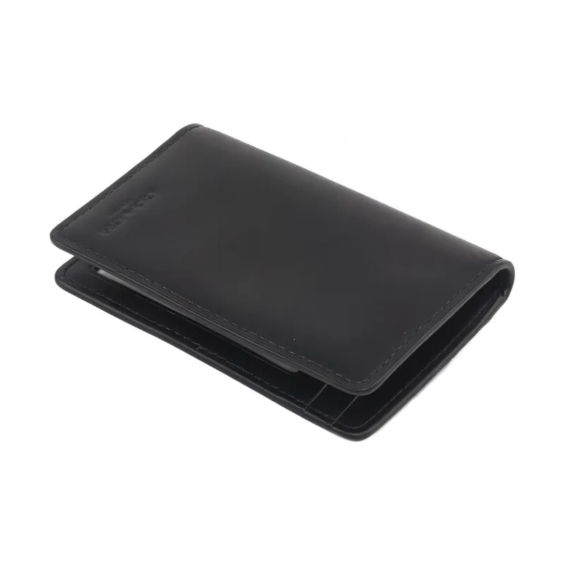 COACH Calfskin Card Holder, Wallet Unisex Black-2