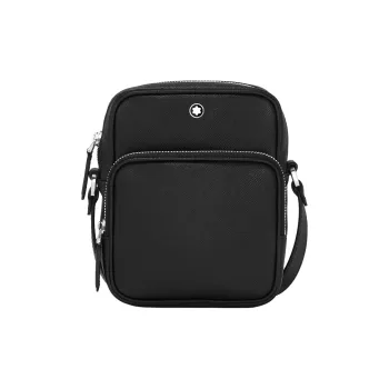 MONTBLANC Cow Leather Messenger Bag, Shoulder Bag, Crossbody Bag Nano Men's Black