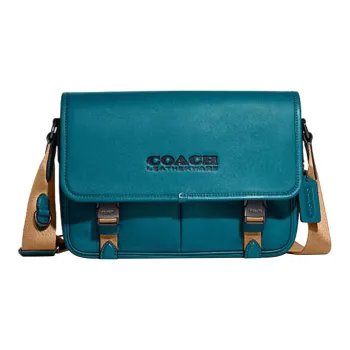 COACH Cow Leather Messenger Bag Shoulder Bag Crossbody Bag Large Size Men's Deep Tortoiseshell