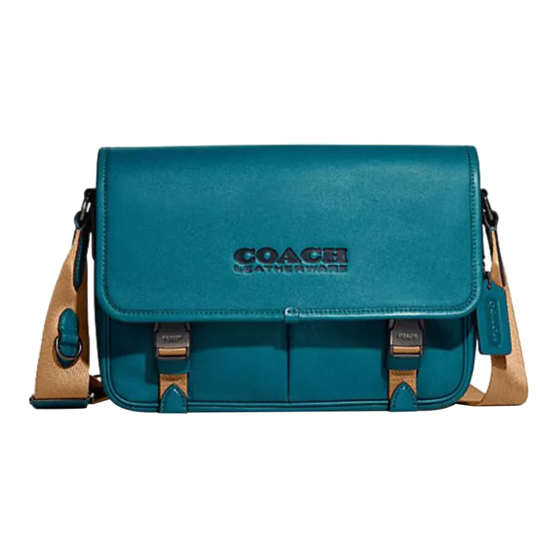COACH Cow Leather Messenger Bag Shoulder Bag Crossbody Bag Large Size Men's Deep Tortoiseshell-0
