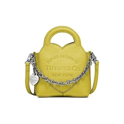 TIFFANY & CO. Return To Tiffany™ Series Goatskin Shoulder Bag Crossbody Bag Handbag Extra Mini Women's Yellow Crystal