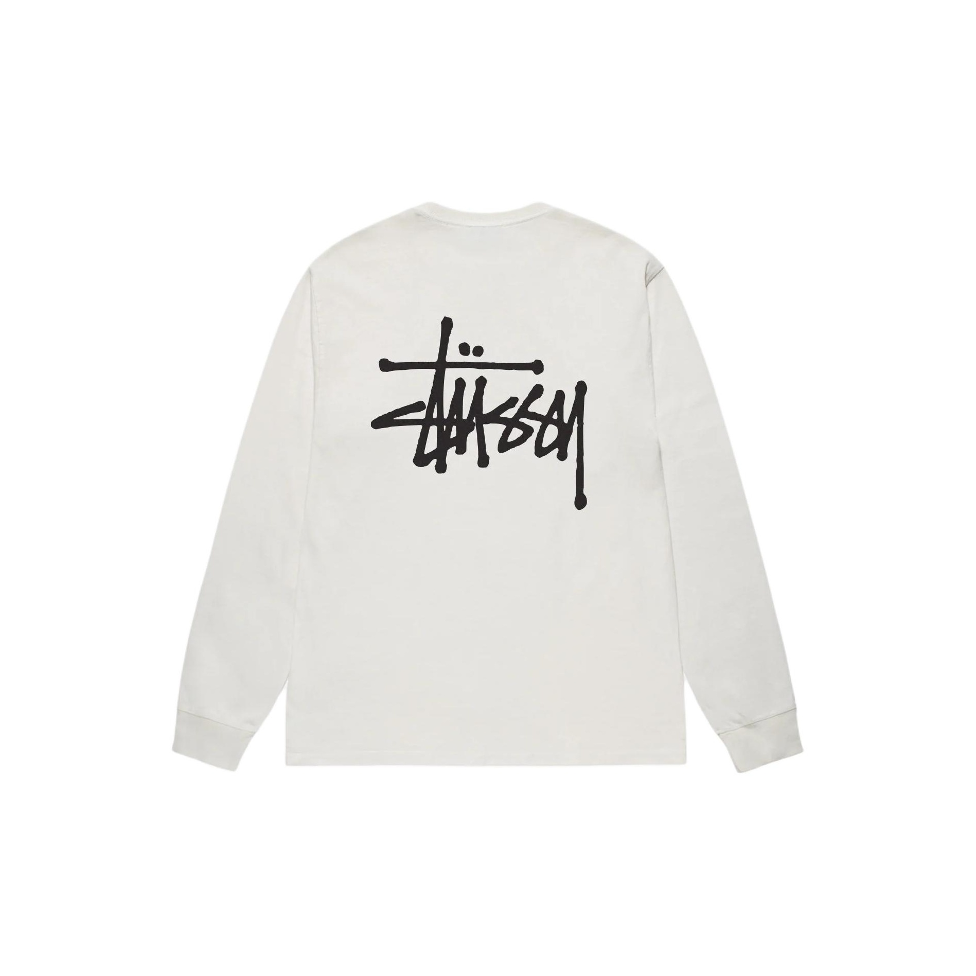Stussy Basic Pigment Dyed Long-Sleeve Tee White XL - POIZON