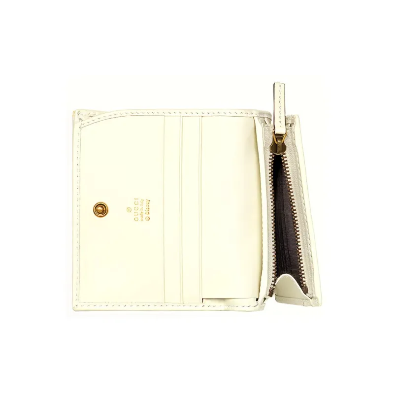 GUCCI GG Marmont Leather Wallets Card Holders Women's Ivory-5