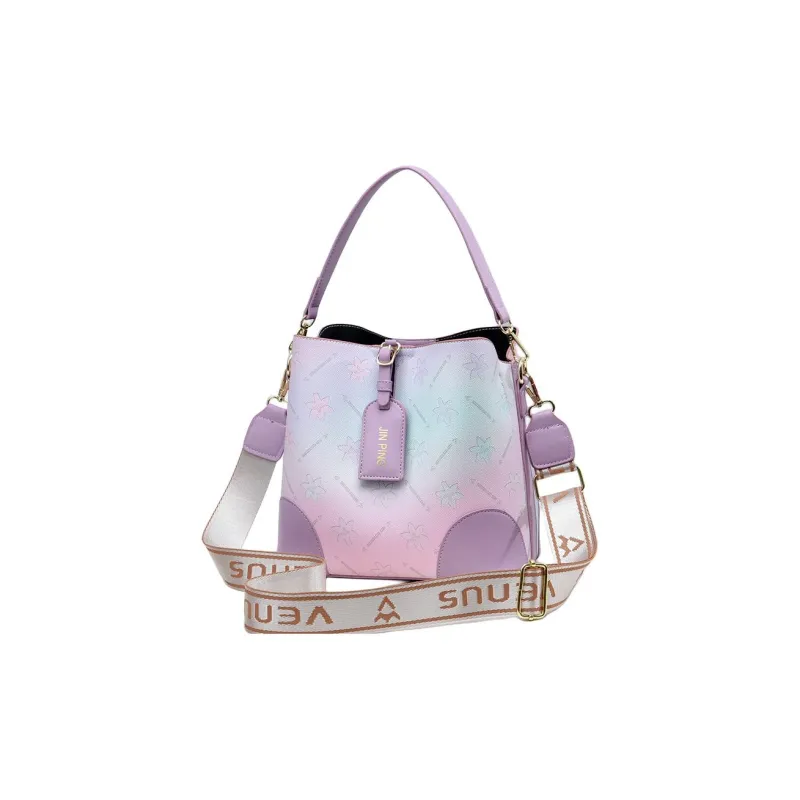 Weymond PU Bucket Bag, Crossbody, One Shoulder Handbag Women's Ecru/Blue/Purple/Pink/Brown/Black-4