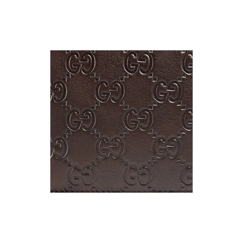 GUCCI Guccissima Leather Wallet Women's Brown-3